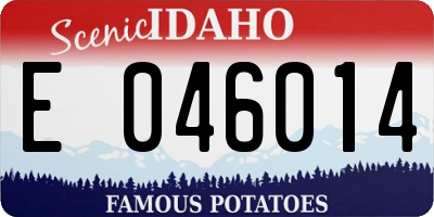 ID license plate E046014