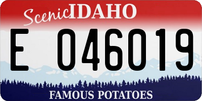 ID license plate E046019