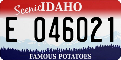 ID license plate E046021