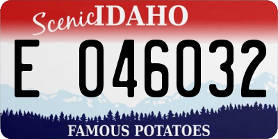 ID license plate E046032
