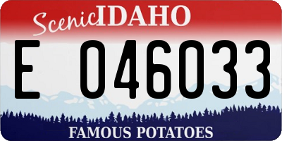 ID license plate E046033