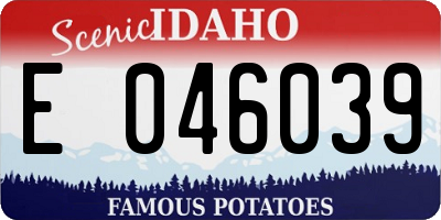 ID license plate E046039