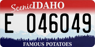 ID license plate E046049