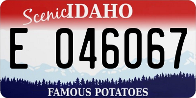 ID license plate E046067