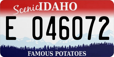 ID license plate E046072