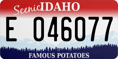 ID license plate E046077