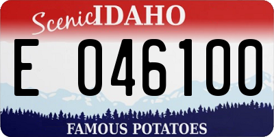 ID license plate E046100