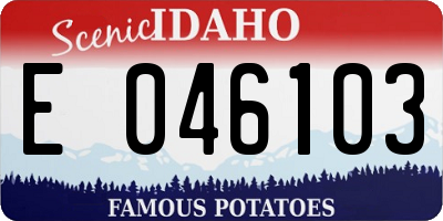 ID license plate E046103