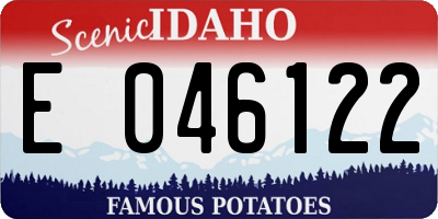 ID license plate E046122