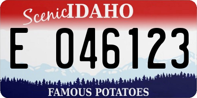 ID license plate E046123