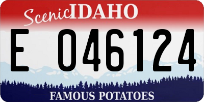 ID license plate E046124