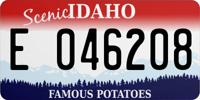 ID license plate E046208