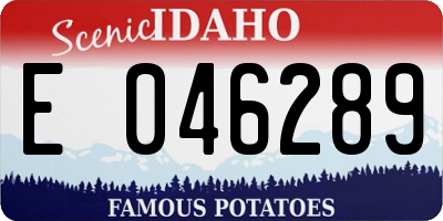 ID license plate E046289
