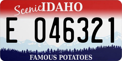 ID license plate E046321