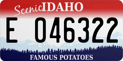 ID license plate E046322