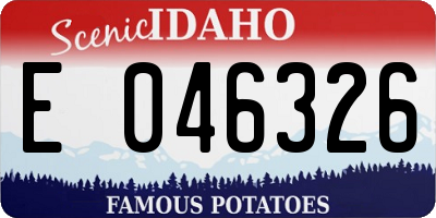 ID license plate E046326