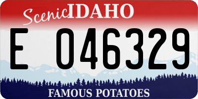 ID license plate E046329