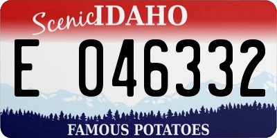 ID license plate E046332