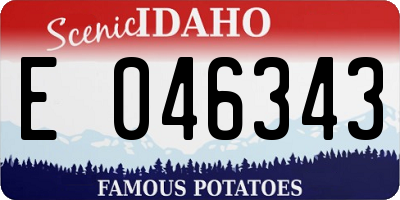ID license plate E046343