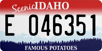 ID license plate E046351