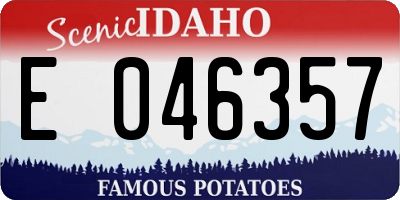ID license plate E046357