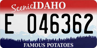 ID license plate E046362