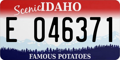 ID license plate E046371