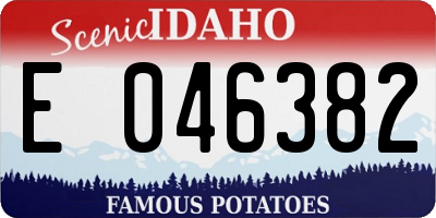 ID license plate E046382