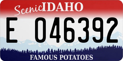 ID license plate E046392