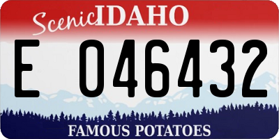 ID license plate E046432