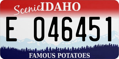 ID license plate E046451