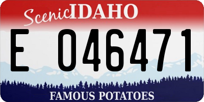 ID license plate E046471