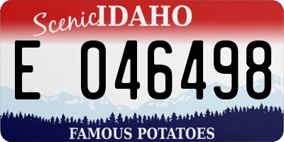 ID license plate E046498
