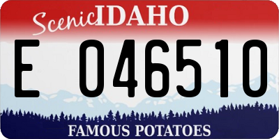 ID license plate E046510
