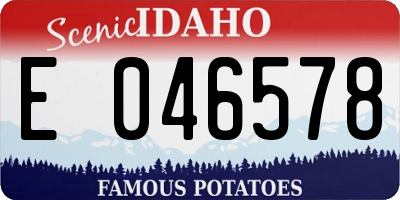 ID license plate E046578