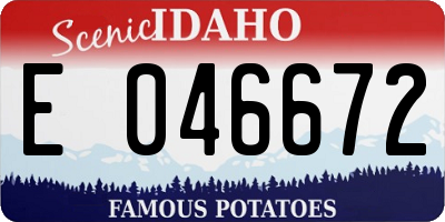 ID license plate E046672