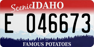 ID license plate E046673