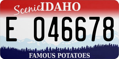 ID license plate E046678