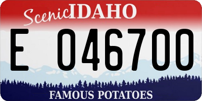 ID license plate E046700