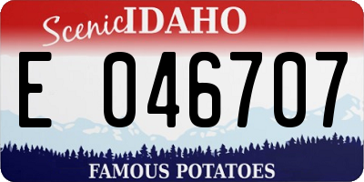 ID license plate E046707