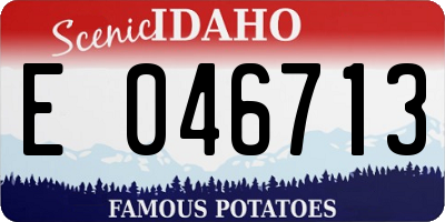 ID license plate E046713