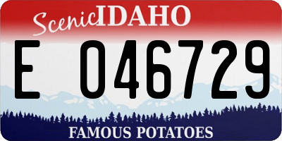 ID license plate E046729