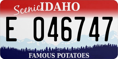 ID license plate E046747