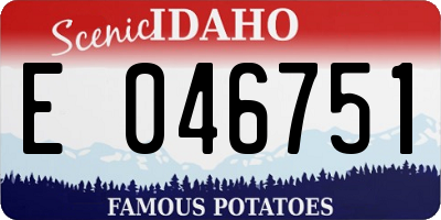 ID license plate E046751