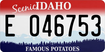 ID license plate E046753