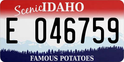 ID license plate E046759