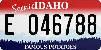 ID license plate E046788