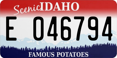 ID license plate E046794