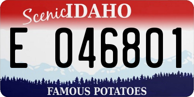 ID license plate E046801