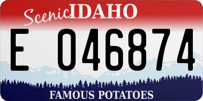 ID license plate E046874